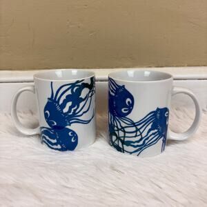 West Elm x Oceana Set of 2 Ceramic Jellyfish Mugs